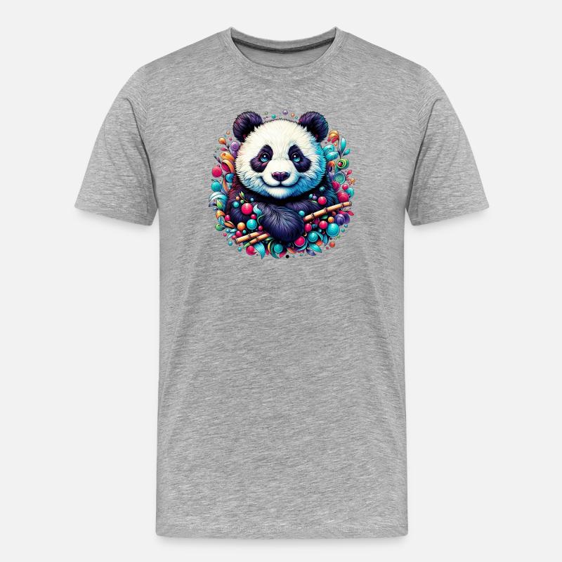 Panda - T-shirt bio Premium Homme - gris chiné