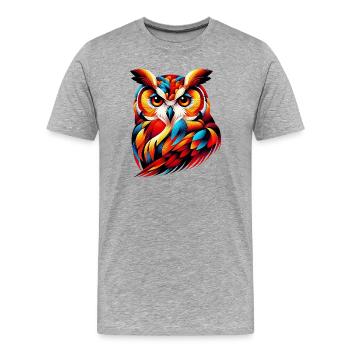 Owl - Men's Premium Organic T-Shirt - heather grey - Front - Damien (186cm)