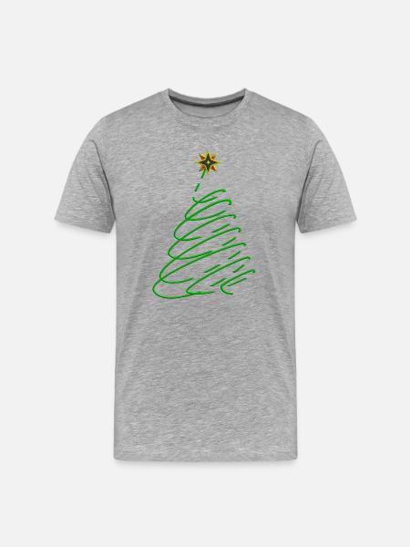 Christmas Tree Spiral with Star - Men's Premium Organic T-Shirt - heather grey