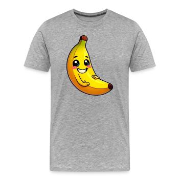 Banane Bananes - T-shirt bio Premium Homme - gris chiné - Devant - Damien (186cm)