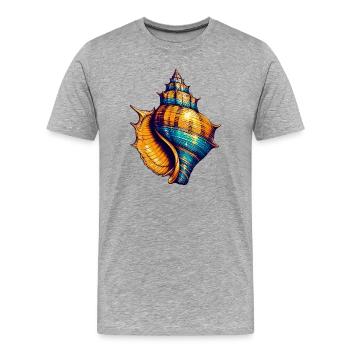 Muschel - Männer Premium Bio T-Shirt - Grau meliert - Vorne - Damien (186cm)
