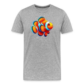 Poisson-clown - T-shirt bio Premium Homme - gris chiné - Devant - Damien (186cm)