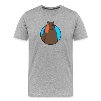 Capybara Social-Media-Influencer - Männer Premium Bio T-Shirt - Grau meliert - Vorne - Damien (186cm)