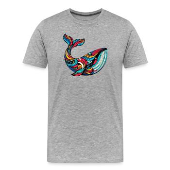 Baleine - T-shirt bio Premium Homme - gris chiné - Devant - Damien (186cm)