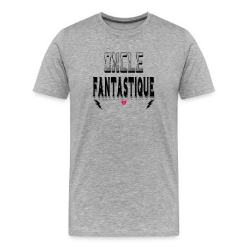Oncle Fantastique - T-shirt bio Premium Homme - gris chiné - Devant - Damien (186cm)