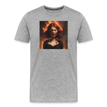 Zombie - Men's Premium Organic T-Shirt - heather grey - Front - Damien (186cm)