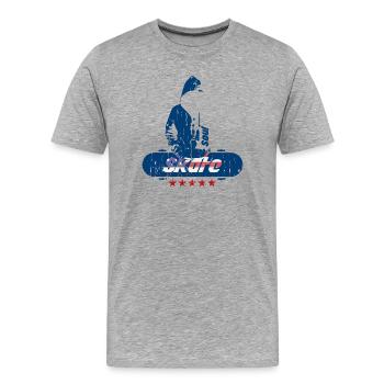 Skate Seele - Männer Premium Bio T-Shirt - Grau meliert - Vorne - Damien (186cm)