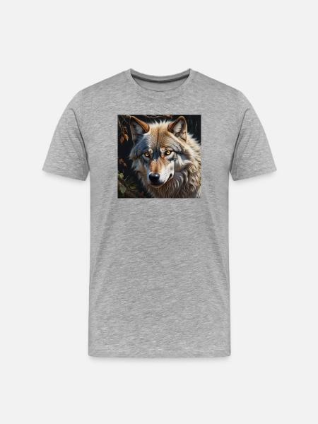 Wolf - Men's Premium Organic T-Shirt - heather grey