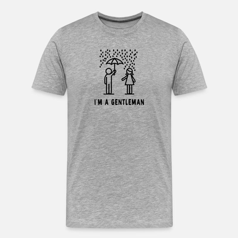 Ich bin ein Gentleman - Männer Premium Bio T-Shirt - Grau meliert
