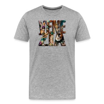 VENISE - T-shirt bio Premium Homme - gris chiné - Devant - Damien (186cm)
