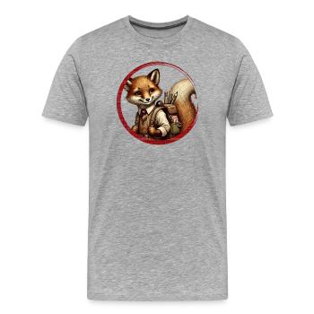 Starting school in style: Fuchs for school beginners - Men's Premium Organic T-Shirt - heather grey - Front - Damien (186cm)