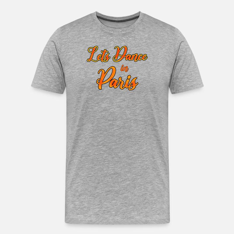Tanzparty in Paris - Männer Premium Bio T-Shirt - Grau meliert