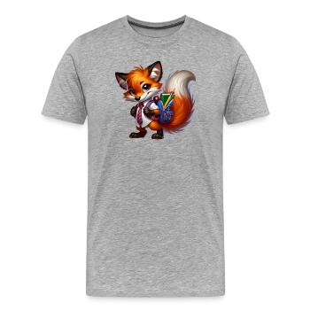 Start of school with fun: Fox for school beginners - Men's Premium Organic T-Shirt - heather grey - Front - Damien (186cm)