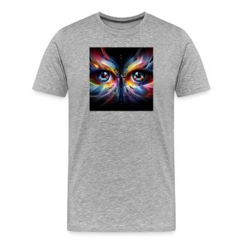 Eyes 2 - Men's Premium Organic T-Shirt - heather grey - Front - Damien (186cm)