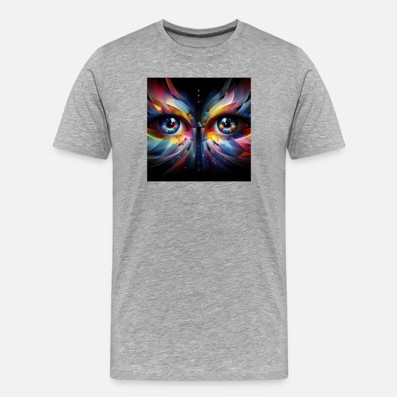 Augen 2 - Männer Premium Bio T-Shirt - Grau meliert