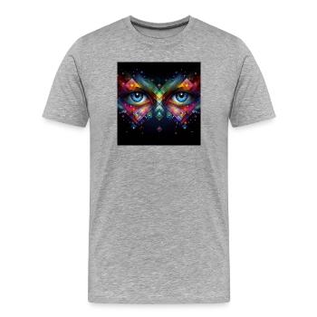 Eyes 1 - Men's Premium Organic T-Shirt - heather grey - Front - Damien (186cm)