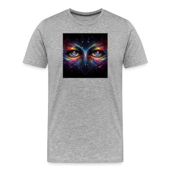 Eyes 3 - Men's Premium Organic T-Shirt - heather grey - Front - Damien (186cm)