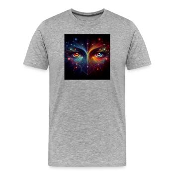 Eyes 4 - Men's Premium Organic T-Shirt - heather grey - Front - Damien (186cm)