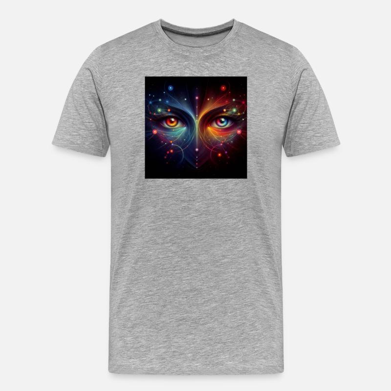 Augen 4 - Männer Premium Bio T-Shirt - Grau meliert