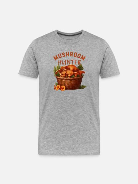 Mushroom Hunter - Men's Premium Organic T-Shirt - heather grey