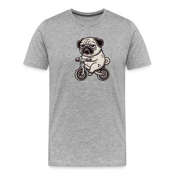 Drôle Carlin Tapis Roulant Vélo Bizarre Ennuyé - T-shirt bio Premium Homme - gris chiné - Devant - Damien (186cm)
