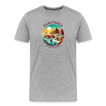 Parotonga Cook Islands Pazifik Reise - Männer Premium Bio T-Shirt - Grau meliert - Vorne - Damien (186cm)