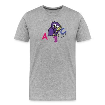 ABC Hibou - T-shirt bio Premium Homme - gris chiné - Devant - Damien (186cm)