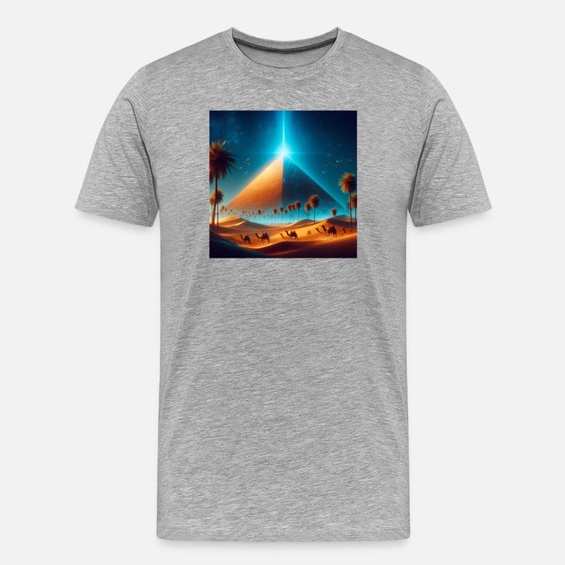Pyramide 5 - Männer Premium Bio T-Shirt - Grau meliert