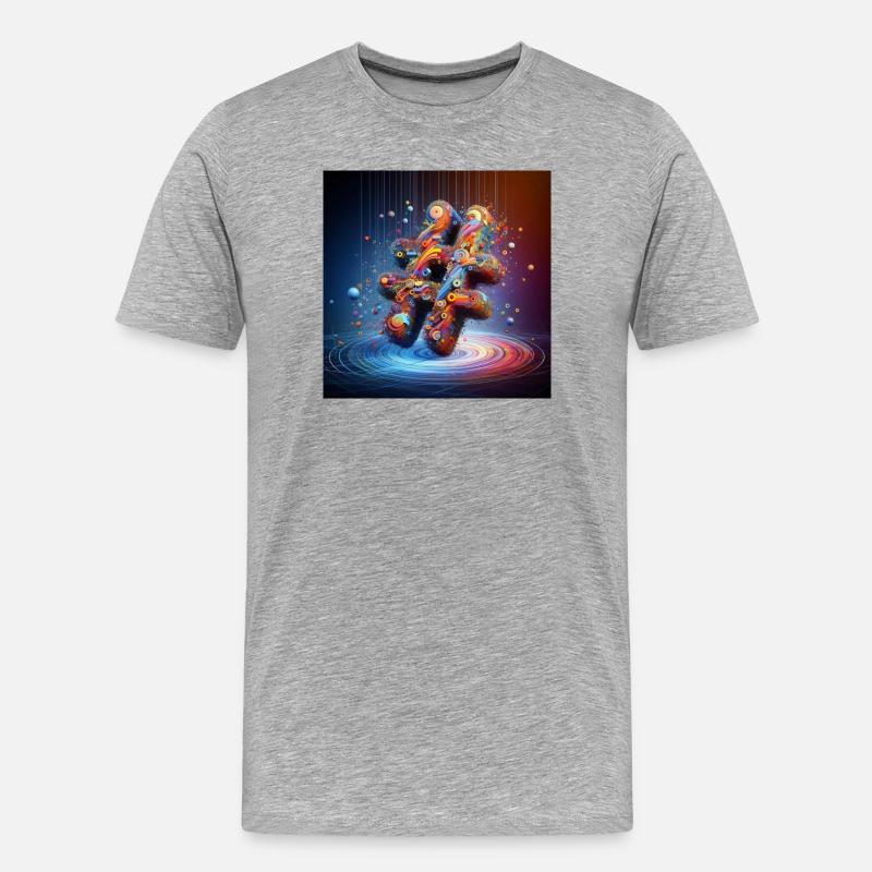 Symbol 4 - Männer Premium Bio T-Shirt - Grau meliert