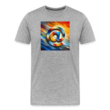 Symbol 5 - Men's Premium Organic T-Shirt - heather grey - Front - Damien (186cm)