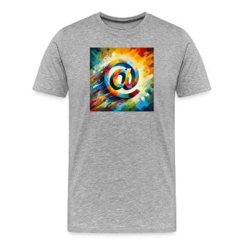 Symbol 7 - Männer Premium Bio T-Shirt - Grau meliert - Vorne - Damien (186cm)