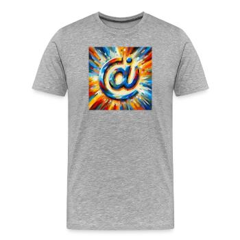 Symbol 8 - Men's Premium Organic T-Shirt - heather grey - Front - Damien (186cm)