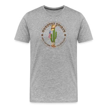 Country Spirit - Men's Premium Organic T-Shirt - heather grey - Front - Damien (186cm)