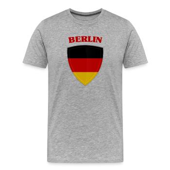 Berlin - Men's Premium Organic T-Shirt - heather grey - Front - Damien (186cm)