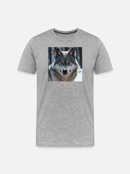 Wolf - Men's Premium Organic T-Shirt - heather grey