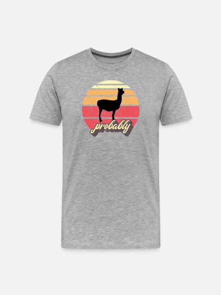 Alpaca - Men's Premium Organic T-Shirt - heather grey