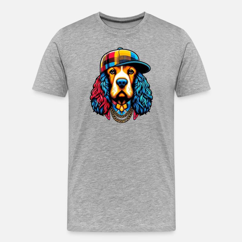Hund - Männer Premium Bio T-Shirt - Grau meliert