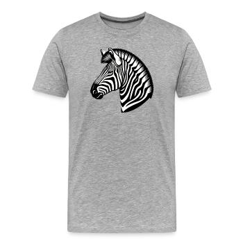 Zebra - Männer Premium Bio T-Shirt - Grau meliert - Vorne - Damien (186cm)