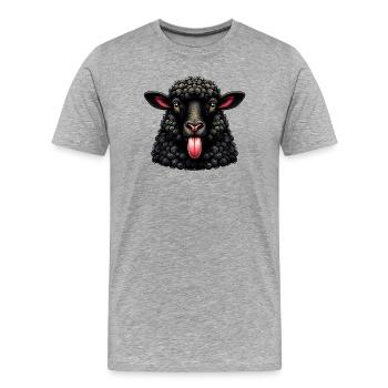 Famille rebelle, le mouton noir fait la langue - T-shirt bio Premium Homme - gris chiné - Devant - Damien (186cm)