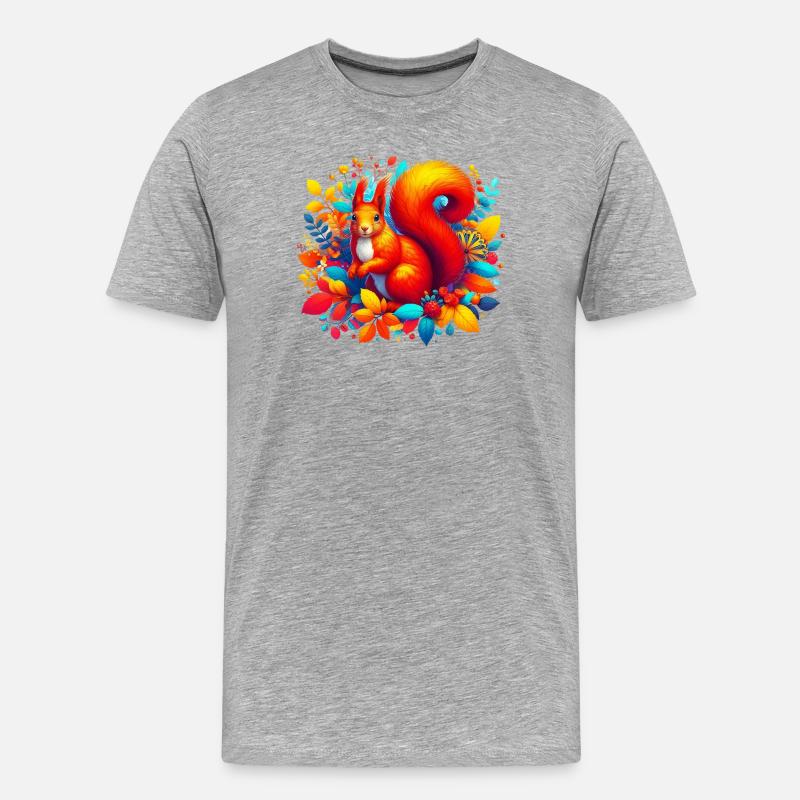 Eichhörnchen - Männer Premium Bio T-Shirt - Grau meliert