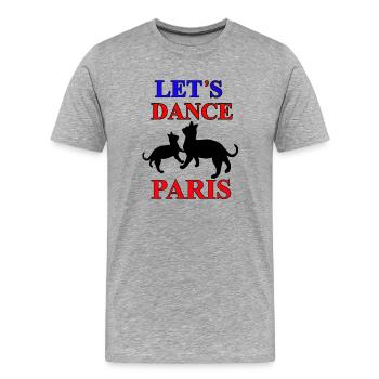 Laissez danser les chats à Paris - T-shirt bio Premium Homme - gris chiné - Devant - Damien (186cm)