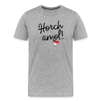 Écoutez amol ! - T-shirt bio Premium Homme - gris chiné - Devant - Damien (186cm)