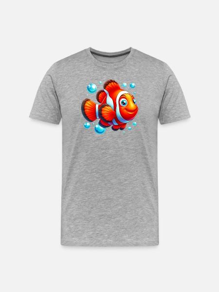 Pesce Pagliaccio - Maglietta ecologica premium da uomo - grigio melange