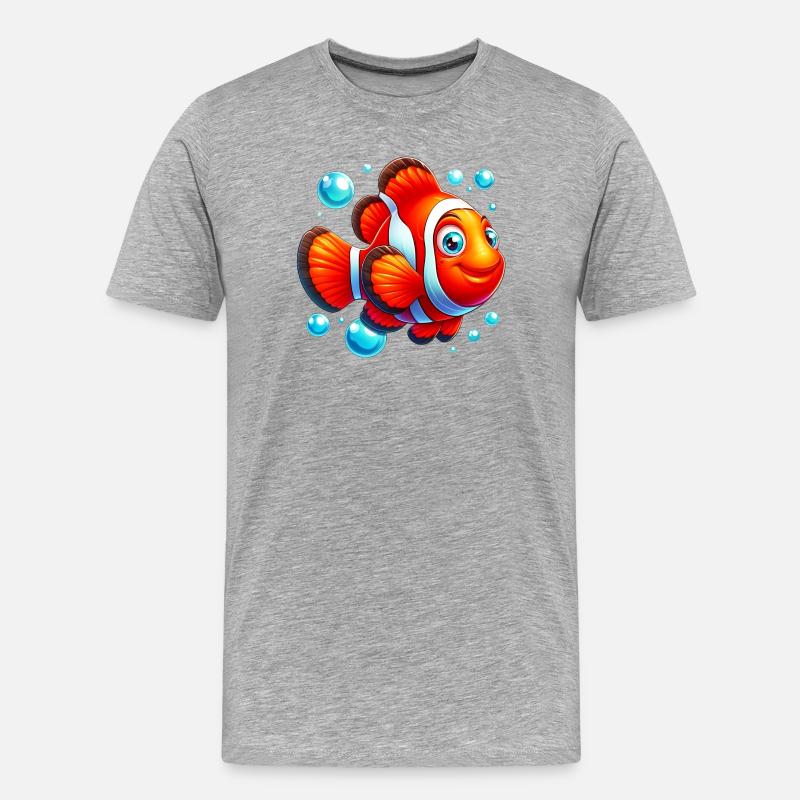 Clownfische - Männer Premium Bio T-Shirt - Grau meliert
