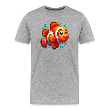 Poisson-clown - T-shirt bio Premium Homme - gris chiné - Devant - Damien (186cm)