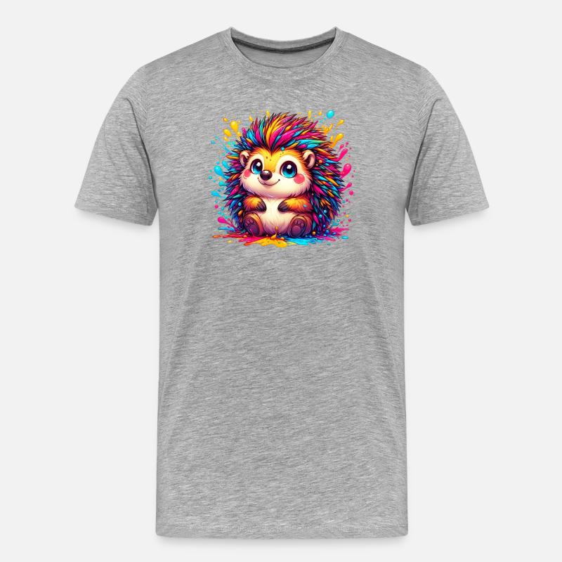 Igel - Männer Premium Bio T-Shirt - Grau meliert