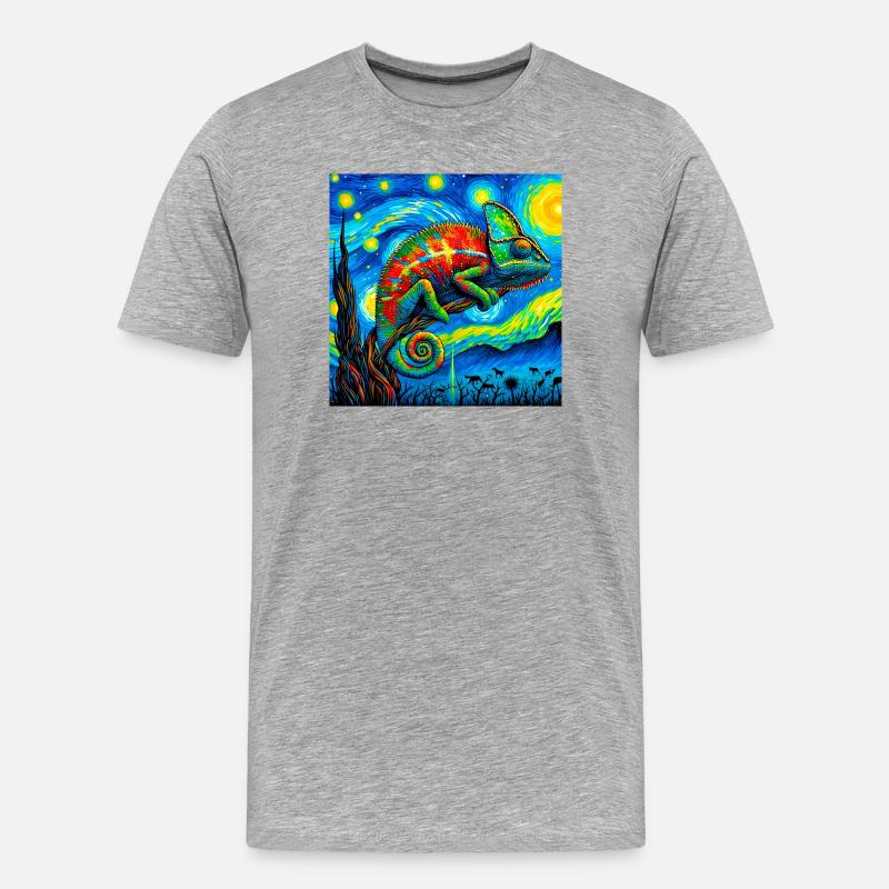Chamäleon - Männer Premium Bio T-Shirt - Grau meliert