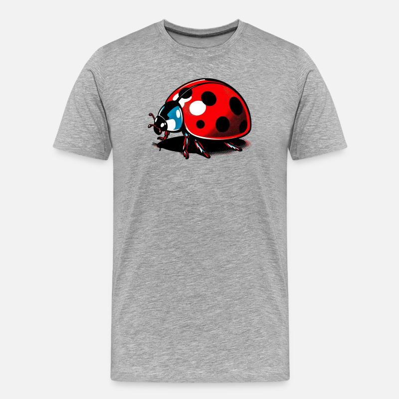 Marienkäfer - Männer Premium Bio T-Shirt - Grau meliert