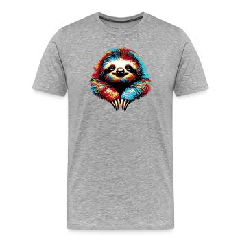 Paresse - T-shirt bio Premium Homme - gris chiné - Devant - Damien (186cm)