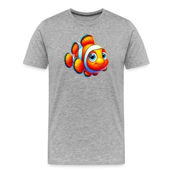 Clownfische - Männer Premium Bio T-Shirt - Grau meliert - Vorne - Damien (186cm)